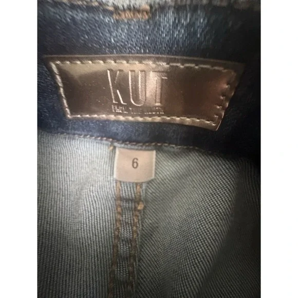 Kut From The Kloth Meg Jeans Womens 6 Blue Wide Leg High Rise Exposed Button Fly - Picture 6 of 12